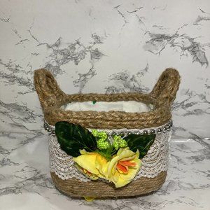 Handmade Storage Baskets Burlap Craft Containers